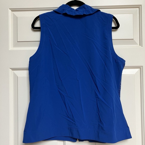 Weekends By Chico's Women's Vest Blue Mesh Zip Size Large Chicos 2‎ Sparkle - Picture 10 of 10